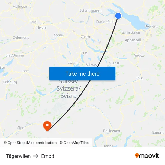 Tägerwilen to Embd map