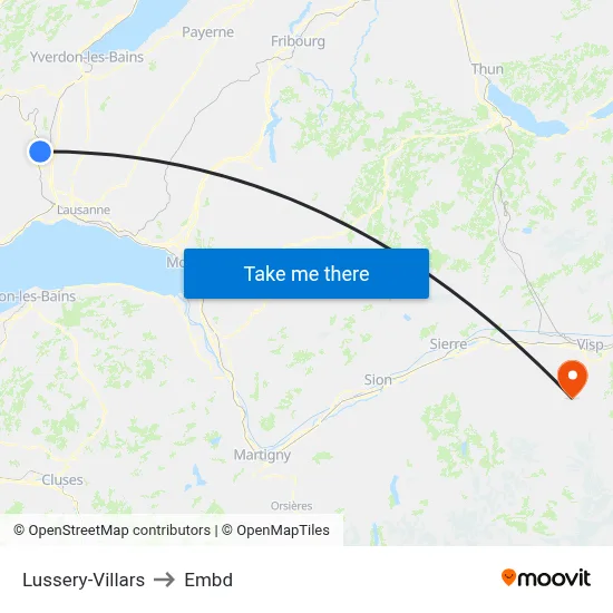 Lussery-Villars to Embd map