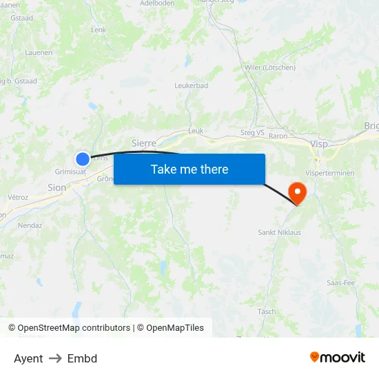 Ayent to Embd map