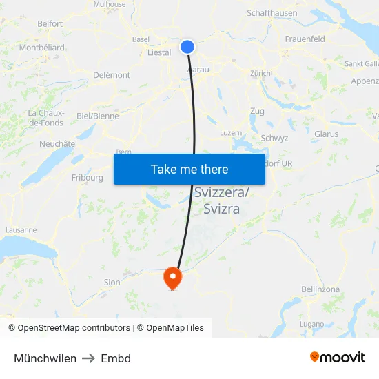 Münchwilen to Embd map