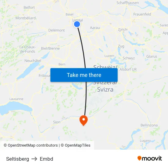 Seltisberg to Embd map