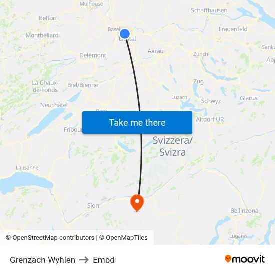 Grenzach-Wyhlen to Embd map