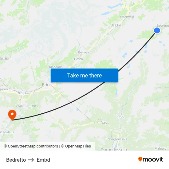 Bedretto to Embd map
