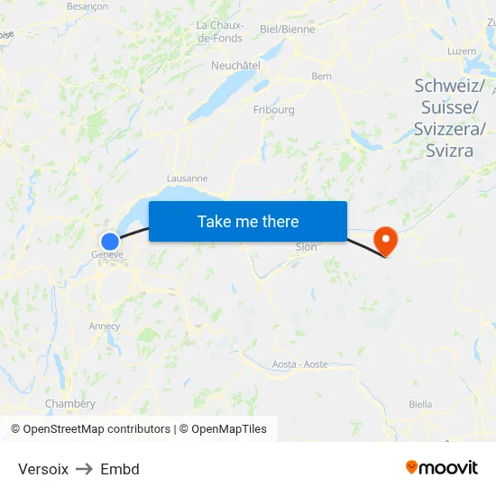 Versoix to Embd map