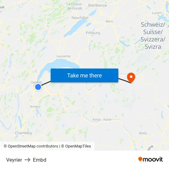 Veyrier to Embd map
