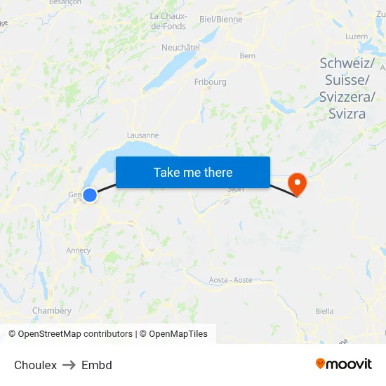 Choulex to Embd map
