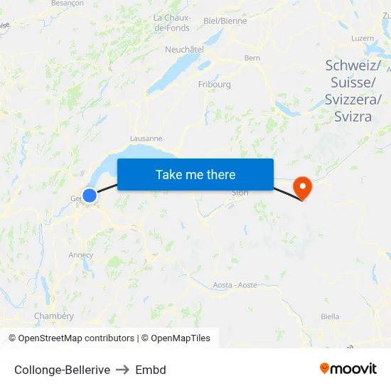 Collonge-Bellerive to Embd map
