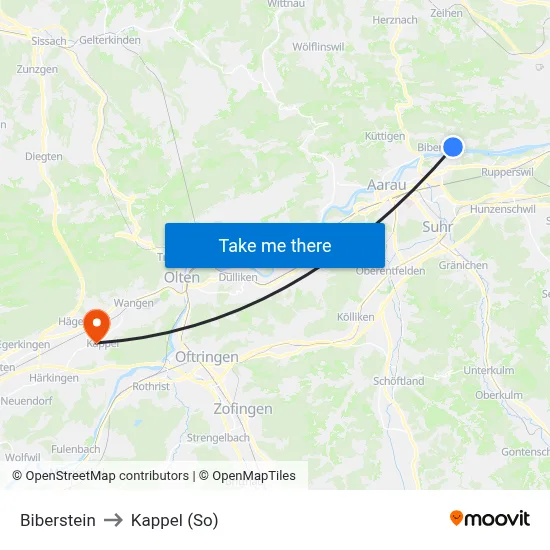 Biberstein to Kappel (So) map