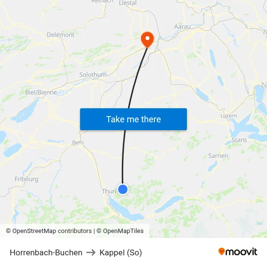 Horrenbach-Buchen to Kappel (So) map