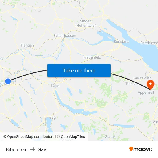 Biberstein to Gais map