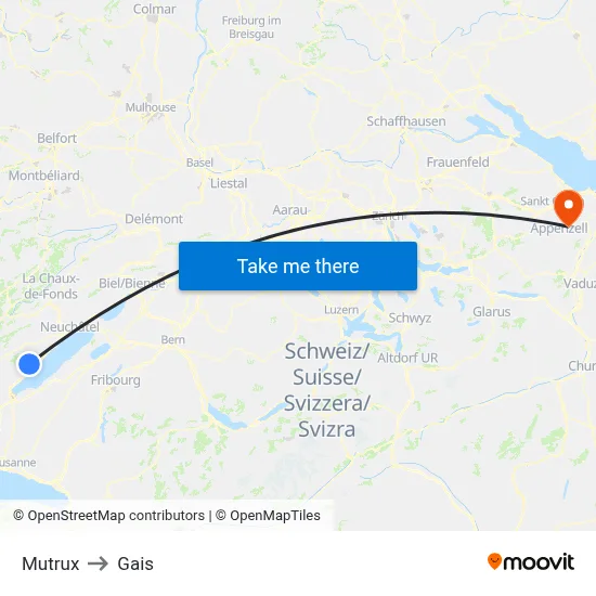 Mutrux to Gais map
