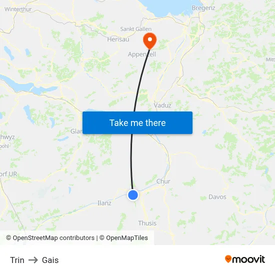Trin to Gais map