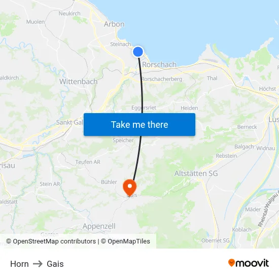 Horn to Gais map