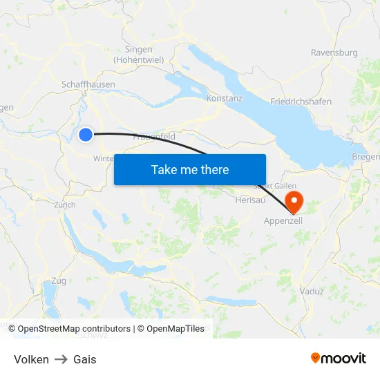 Volken to Gais map