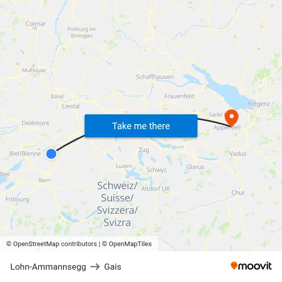 Lohn-Ammannsegg to Gais map