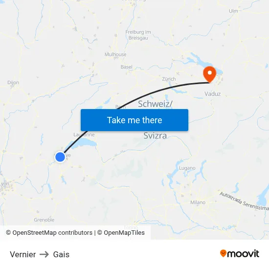 Vernier to Gais map