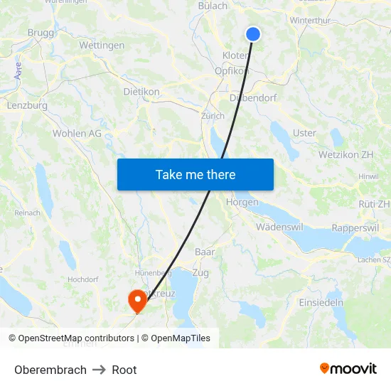 Oberembrach to Root map