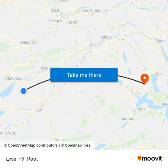 Lyss to Root map
