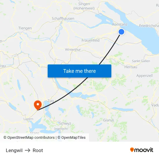 Lengwil to Root map