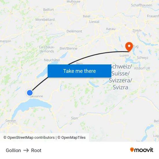Gollion to Root map