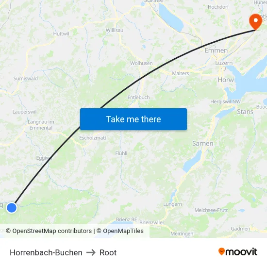 Horrenbach-Buchen to Root map