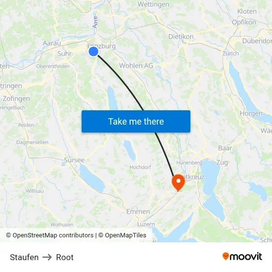 Staufen to Root map