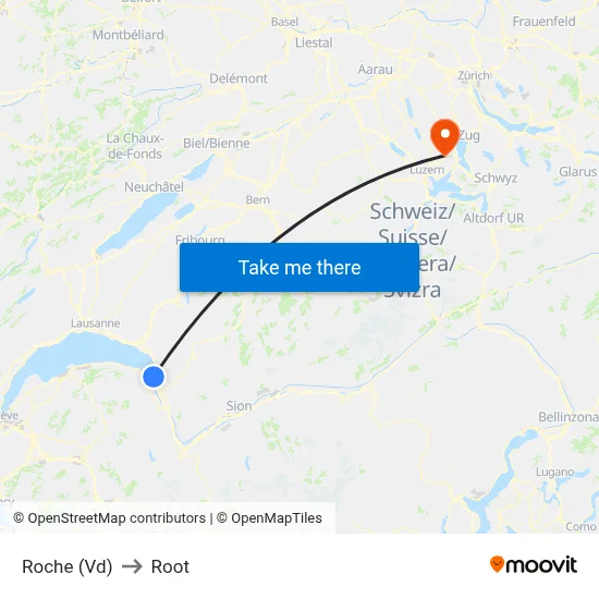 Roche (Vd) to Root map