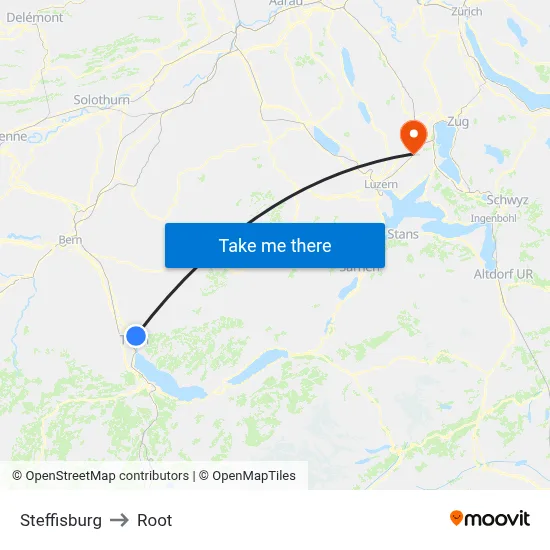 Steffisburg to Root map
