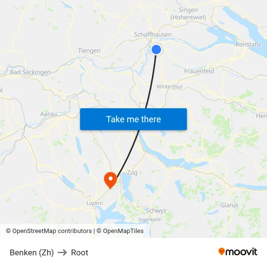 Benken (Zh) to Root map