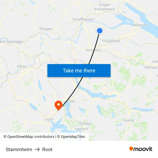 Stammheim to Root map