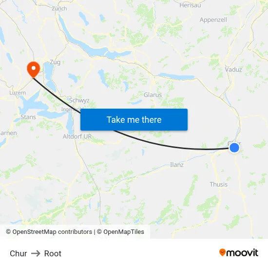 Chur to Root map