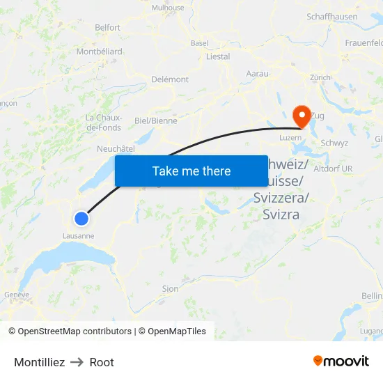 Montilliez to Root map