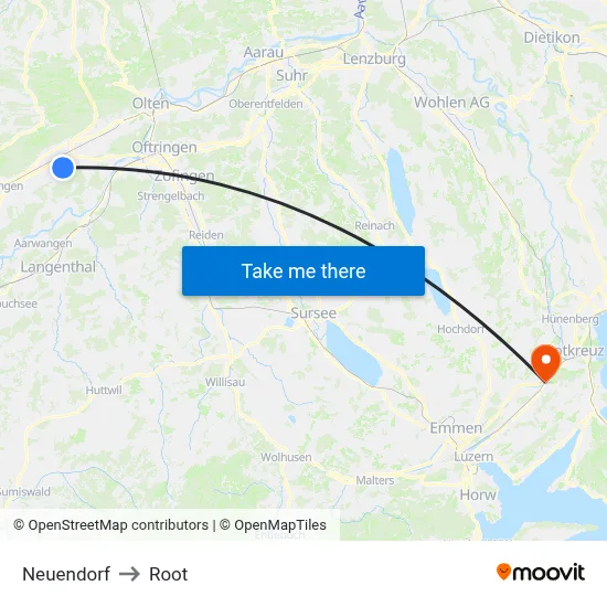 Neuendorf to Root map