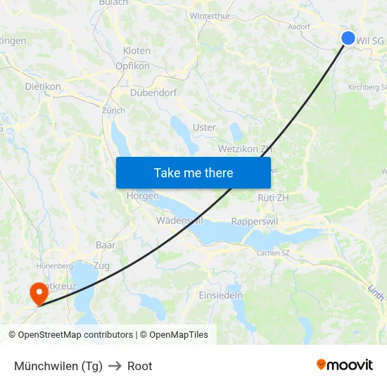 Münchwilen (Tg) to Root map