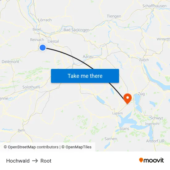 Hochwald to Root map