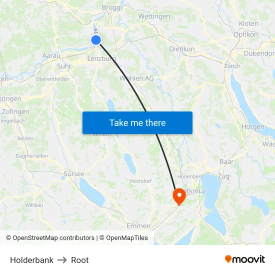 Holderbank to Root map