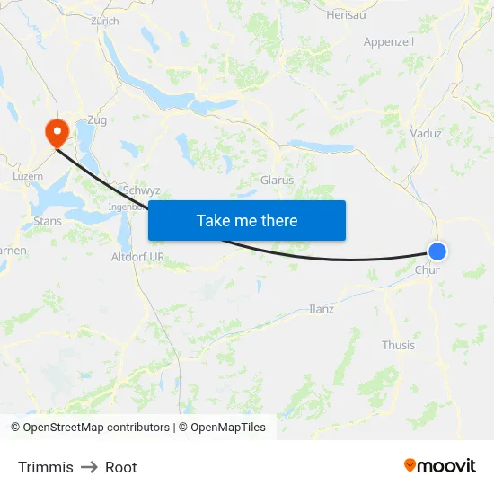 Trimmis to Root map