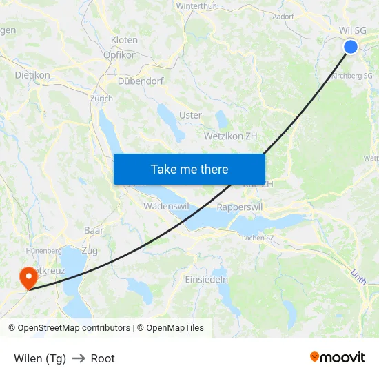 Wilen (Tg) to Root map