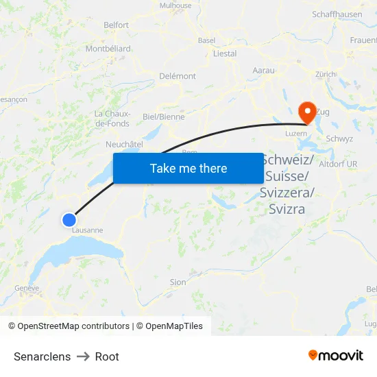 Senarclens to Root map