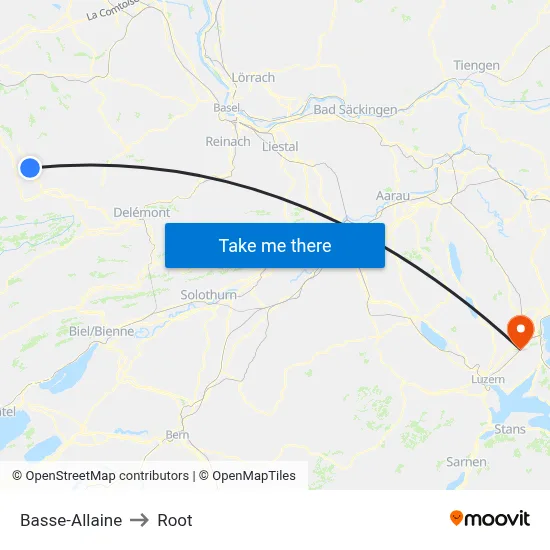 Basse-Allaine to Root map