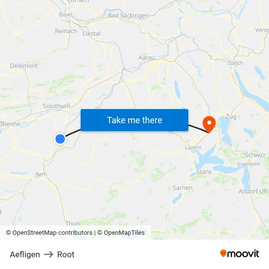Aefligen to Root map
