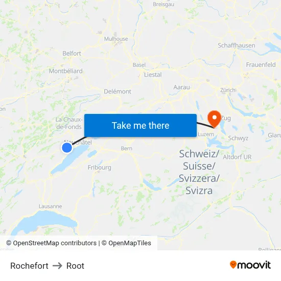 Rochefort to Root map