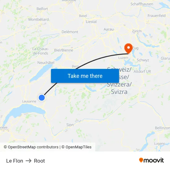 Le Flon to Root map