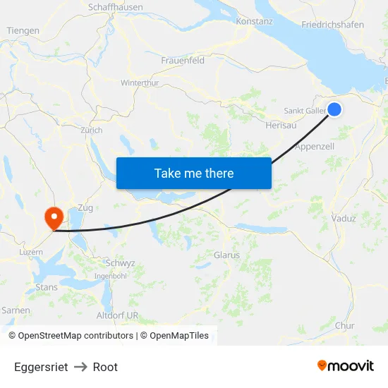 Eggersriet to Root map
