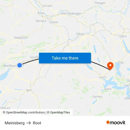 Meinisberg to Root map