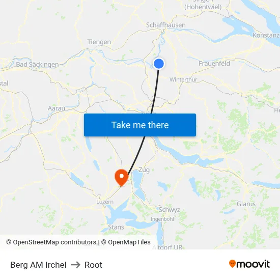 Berg AM Irchel to Root map