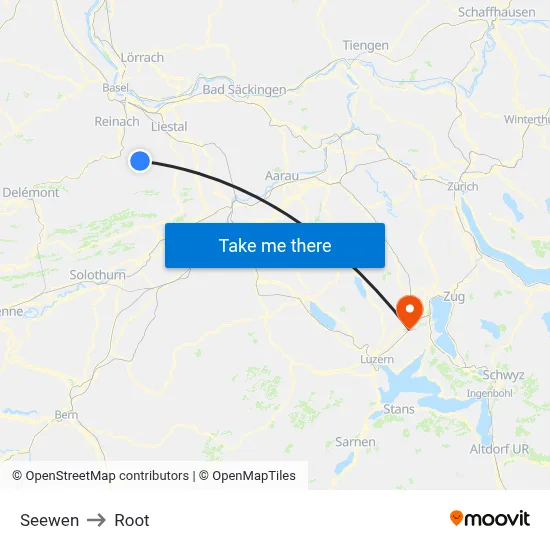Seewen to Root map