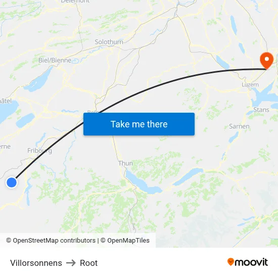Villorsonnens to Root map