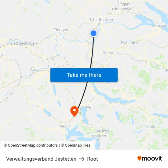 Verwaltungsverband Jestetten to Root map
