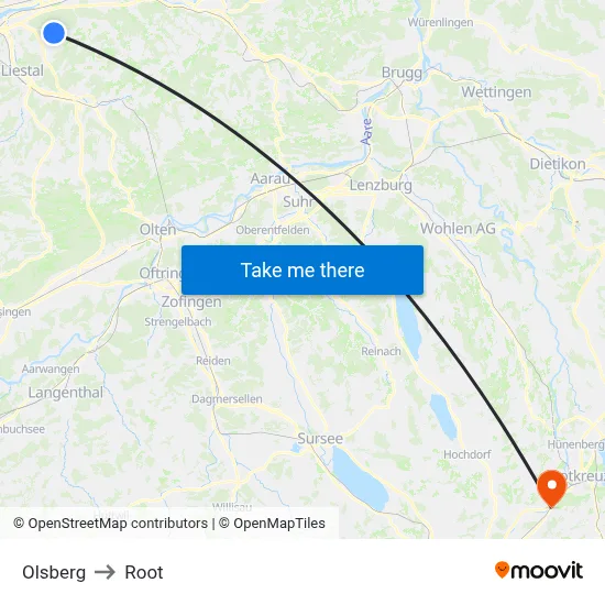 Olsberg to Root map
